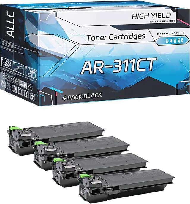 Main image of Compatible for Sharp AR-311CT Toner Cartridges Work for Sharp AR-236 AR-255 AR-271 275 AR-276 AR-316 Printers, with Chip, High Yield 28000 Pages, Clear Printing (4 Pack Black)