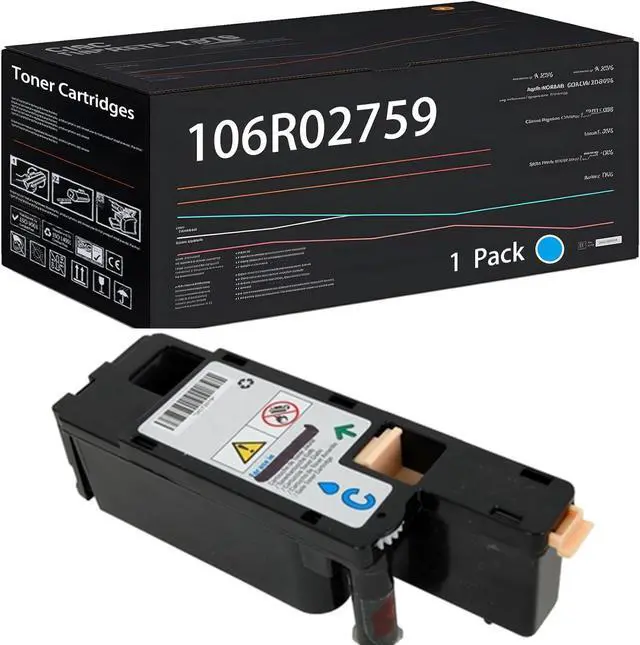 Main image of 106R02759 106R02756 106R02757 106R02758 Toner Cartridges Compatible for Xerox Phaser 6022NI WorkCentre 6027NI Printers, with Chip, High Yield 3000 Pages, High-Definition Printing (1 Pack Cyan)