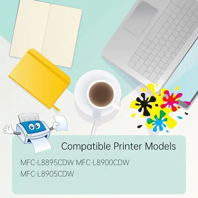 Alt view image 2 of 7 - Compatible with Brother TN-436BK TN-433C TN-433M TN-433Y Toner Cartridge Work for Brother MFC-L8895CDW MFC-L8900CDW Printers (4-Pack BK/C/M/Y)