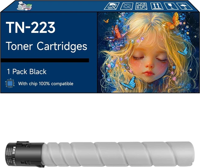 Main image of TN-223 Toner Cartridges Compatible with Konica Minolta Bizhub C226 C256 C266 C7222 Printer (1 Pack Black)
