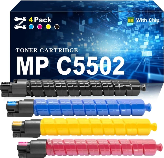 Main image of MP C5502 Toner Cartridges Compatible for Ricoh 841679 841682 841681 841680, Work for Ricoh MP C5502 C5502A C4502 C4502A Printers, 1 Set