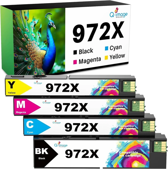 Main image of 972X Ink Cartridges Replacement for HP 972X 972 X Work with PageWide Pro 477dw 577dw 477dn 452dw 452dn 577z 552dw P55250dw Printers (B/C/M/Y, 4 Packs)