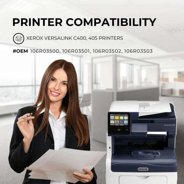 Alt view image 3 of 7 - Toner Pros Replacement Toner Cartridges 106R03500, 106R03501, 106R03502, 106R03503 (4-Color-Pack) Compatible for Xerox VersaLink C400, C405 Printer (Standard-Yield) Black: 2,500 & Color: 2,500 Pages
