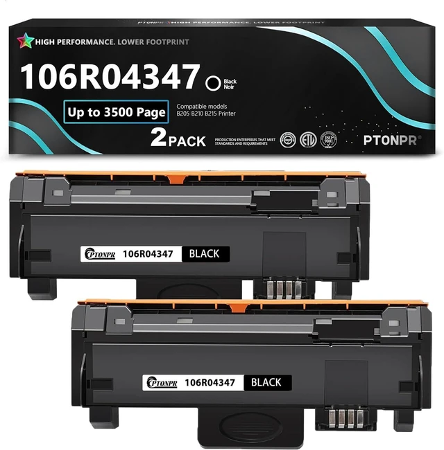Main image of B205 B210 B215 Black Toner Cartridge 2 Pack High Yield Replacement for Xerox 106R04347 Toner Cartridge B205 B210 B215 Printer
