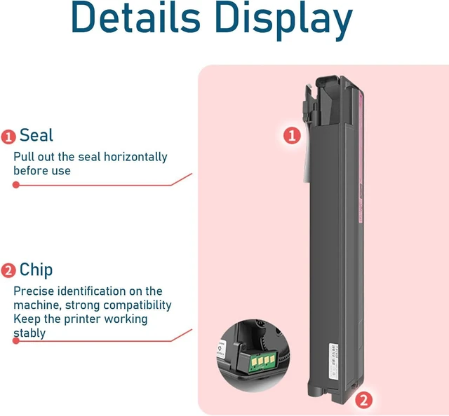 Alt view image 6 of 7 - Compatible 2000AC 2505AC 4505AC 5005AC Toner Cartridges for Toshiba,T-FC505C Toner High Yield for Toshiba E-Studio 2000A 2500AC 2505AC 3005AC 3505AC 4505AC 5005AC Printers,Magenta-T FC505C