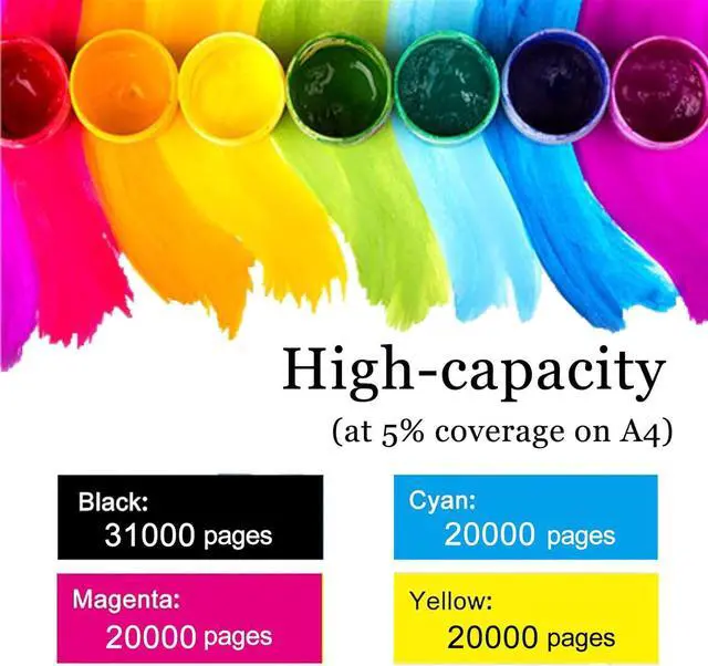 Alt view image 3 of 6 - 7120 C7120 Toner Cartridge Compatible for Xerox VersaLink C7120 C7125 C7130 Printer, High Yield Toner 31000/ 20000 Pages,4 Colors-1 Set