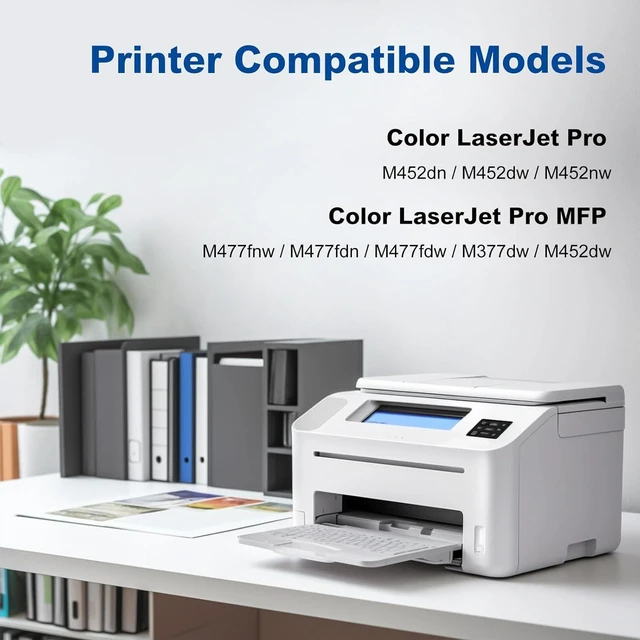 Alt view image 2 of 7 - 410X Toner Cartridges Compatible for HP 410X CF410X Black Toner Cartridge Work for HP Laserjet Pro M452dn M452dw M452nw M477fnw M477fdn M477fdw M377dw Printers