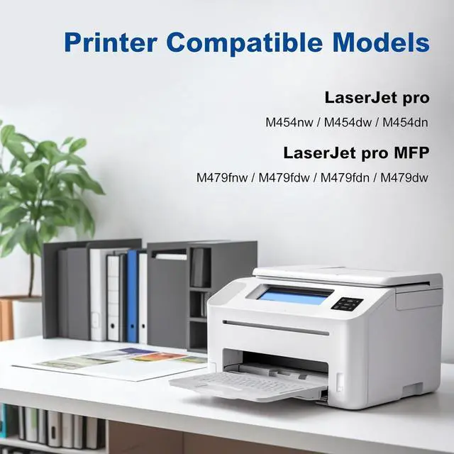 Alt view image 2 of 7 - 415A Toner Cartridges Compatible for HP 415A W2031A Cyan Toner Cartridge Work for HP Laserjet Pro M454dn M454dw M454nw M479dw M479fdn M479fdw Printers