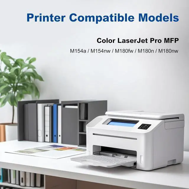 Alt view image 2 of 7 - 204A Toner Cartridges Compatible for HP 204A CF510A CF511A CF512A CF513A Toner Cartridge Work for HP Laserjet Pro MFP M180nw M180n M181fw M154nw M154a Printers