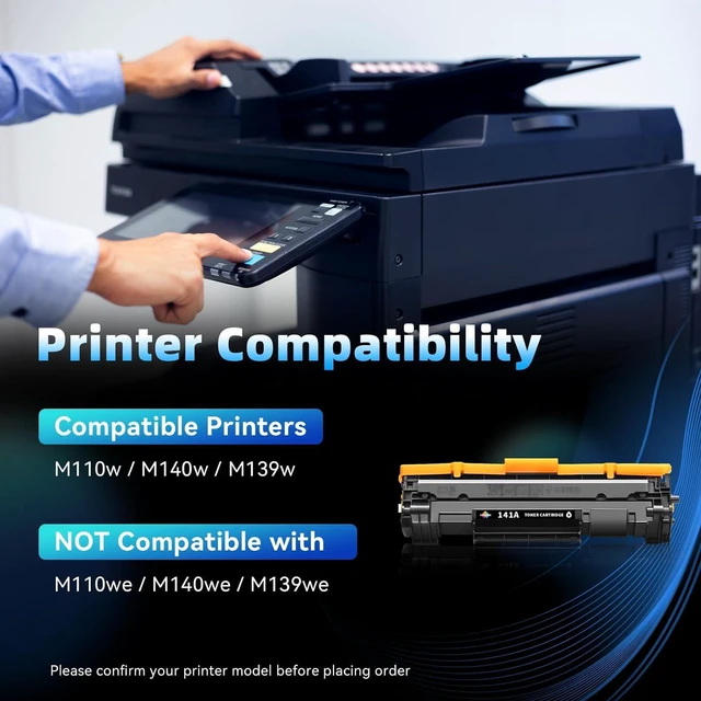 Alt view image 2 of 7 - 141A W1410A Black Toner Cartridge (with Chip) Replacement for HP 141A W1410A 141X W1410X Toner Cartridges for HP M139w M110w M140w Printer Ink (1 Pack, 1,000 Pages)