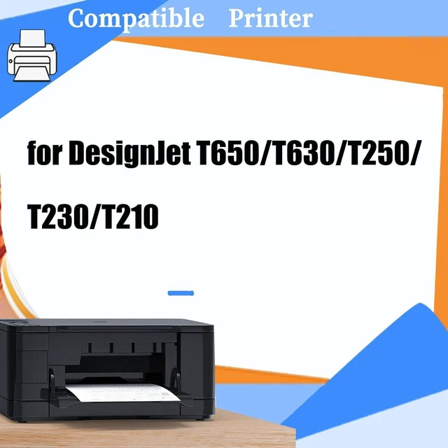 Alt view image 2 of 7 - 712 712XL Ink Cartridges Compatible for HP 712XL BK C M Y 3ED71A 3ED67A 3ED68A 3ED69A Ink Cartridges Work for DesignJet T650 T630 T250 T230 T210 Printers Yellow