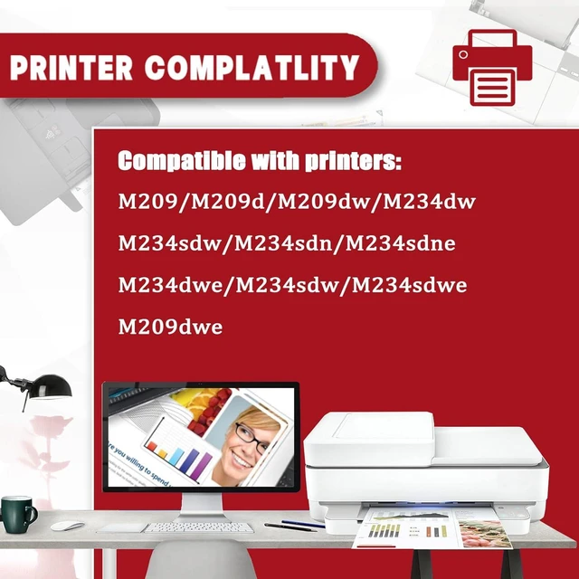 Alt view image 2 of 7 - 134A Toner Cartridge Compatible for HP 134A W1340A Toner Cartridges Work for HP Laserjet MFP M209 M209d M209dw M234dw M234sdw M234sdn M234sdne M234dwe Printers