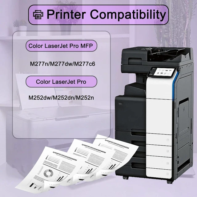 Alt view image 2 of 7 - 201X Toner Cartridges Compatible Replacement for HP CF400X Black Toner Cartridges for HP Color Laserjet Pro M252dw M252n MFP M277n M277c6 Printers