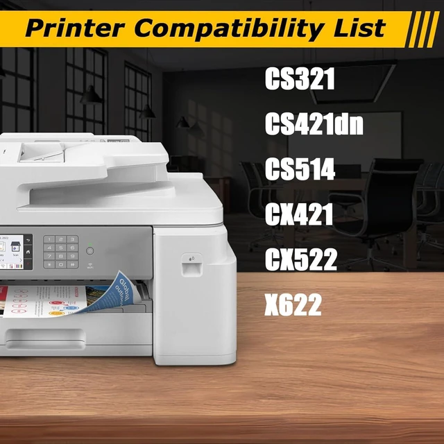 Alt view image 2 of 7 - Compatible 78C10K0 78C10C0 78C10M0 78C10Y0 Toner Cartridges, Work for Lexmark CS321 CS421dn CS514 CX421 CX522 X622 Printers, Reliability Longevity Cyan*1