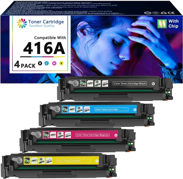 Main image of 416A Toner Cartridges Compatible for HP 416A W2040A W2041A W2042A W2043A Toner Replacement for HP Laserjet M454DN M454DW MFP M479DW M479FDN M479FDW Printers 4 Pack