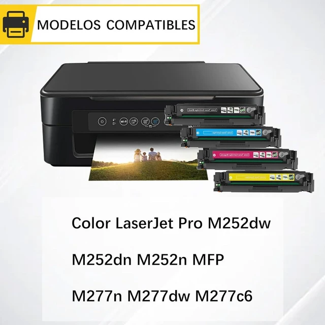 Alt view image 2 of 7 - 201A High Yield Toner Cartridges Replace for HP CF400A CF401A CF403A CF402A Toner Cartridge Compatible for HP Color Laserjet Pro M252dw M252dn M252n MFP M277n Printe