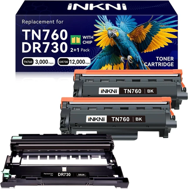 Main image of TN760 and 730 Drum Unit Compatible Toner Cartridge Replacement for Brother TN-730/TN-760 730 TN-760 for MFC-L2710DW MFC-L2750DW DCP-L2550DW HL-L2350DW HL-L2395DW HL-L2370DW (3Pack)