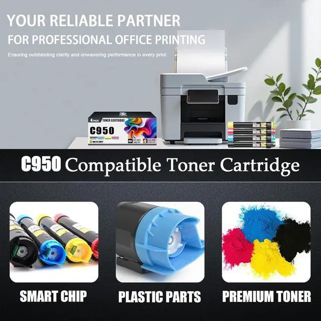 Alt view image 4 of 7 - C950 Toner Cartridge Compatible for Lexmark C950X2KG Black Toner Cartridges Work for Lexmark C950 C950de Printers