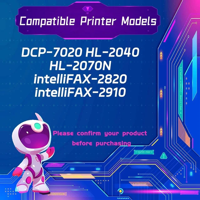 Alt view image 2 of 7 - TN-350 Toner Cartridges is Compatible for Brother DCP-7020 HL-2040 HL-2070N intelliFAX-2820 intelliFAX-2910 Printers, High Yield 4500 Pages, with Chip for Long-Lasting Durability (3 Pack Black)