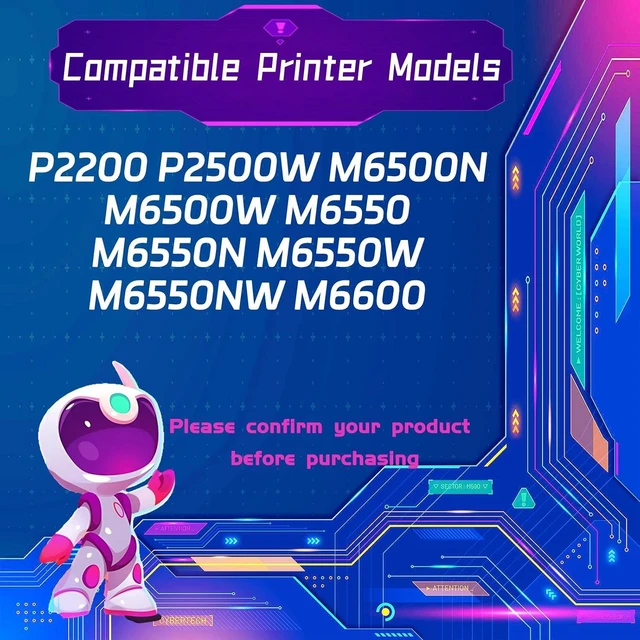 Alt view image 2 of 7 - PB-210E Toner Cartridges is Compatible for Pantum P2200 P2500W M6500N M6500W M6550 M6550N M6550W M6550NW Printers (2-Pack Black)