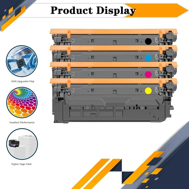 Alt view image 5 of 7 - 655A CF450A CF451A CF452A CF453A High-Yield Toner Cartridge Compatible for HP M652n M652dn M653dn M653x M653dh MFP M681f M681dh M681z MFP M681f M682z Printers Cyan*1