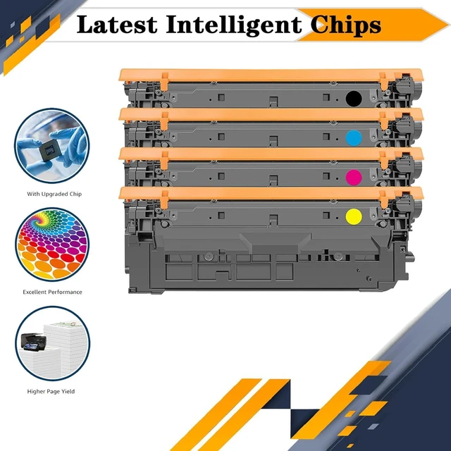Alt view image 6 of 7 - 655A CF450A CF451A CF452A CF453A High-Yield Toner Cartridge Compatible for HP M652n M652dn M653dn M653x M653dh MFP M681f M681dh M681z MFP M681f M682z Printers Cyan*1