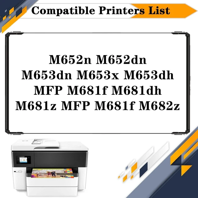 Alt view image 2 of 7 - 655A CF450A CF451A CF452A CF453A High-Yield Toner Cartridge Compatible for HP M652n M652dn M653dn M653x M653dh MFP M681f M681dh M681z MFP M681f M682z Printers Cyan*1