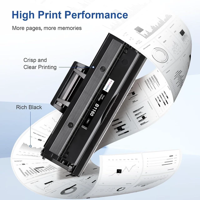 Alt view image 4 of 7 - B1160 Toner Cartridge Replacement for Dell B1160 B1160W Toner Cartridge Compatible with Dell 1160 B1163w B1165nfw B1160 B1160w Printer(2 Black)