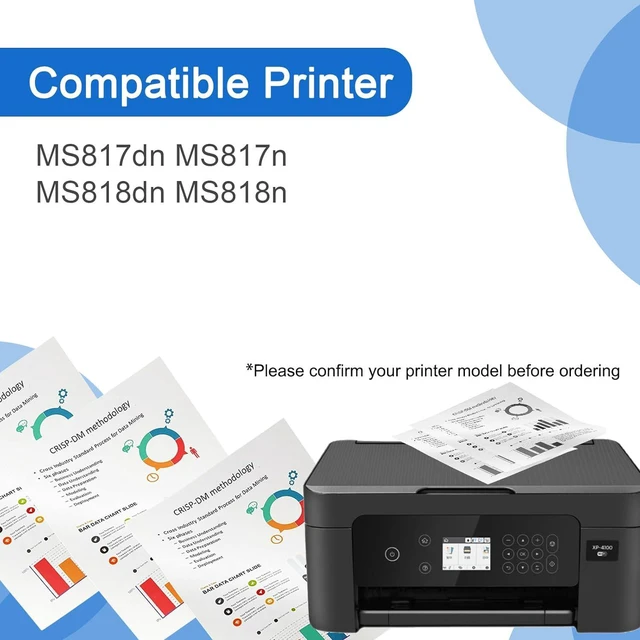Alt view image 2 of 7 - MS817 Toner Cartridge Compatible for Lexmark MS817 53B1H00 Black Toner Cartridges Work for Lexmark MS817 MS817n MS817dn MS818 MS818dn Printer