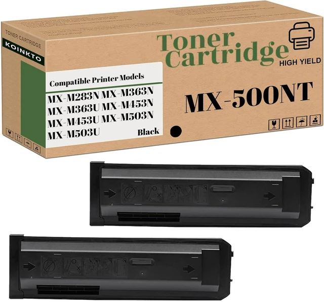 Main image of MX500NT Compatible for Sharp MX-500NT Toner Cartridge ,Fit for MX-M283N MX-M363N MX-M453N MX-M453U MX-M503N MX-M503U Printer (2-Pack Black)