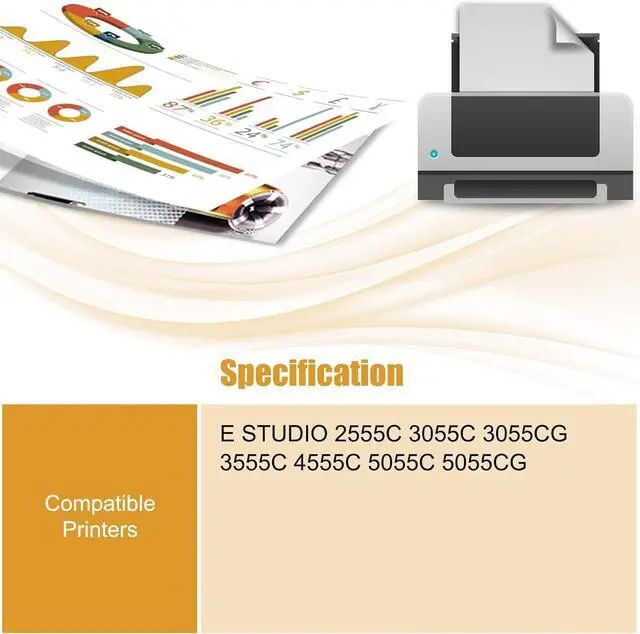Alt view image 2 of 7 - T-FC50U Toner Cartridge Compatible for Toshiba E Studio 2555C 3055C 3055CG 3555C 4555C 5055C 5055CG Printers, with Chip, High Yield 7000 Pages, High-Definition Printing (Magenta)