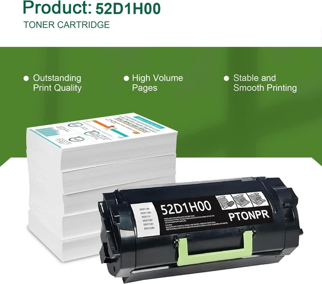 Alt view image 4 of 7 - 521H 52D1H00 High-Yield Black Toner Cartridge 1-Pack Replacement for Lexmark 52D1H00 Toner Cartridge for MS710 MS711dn MS810 MS810dn MS810de MS811n MS811dn MS812 MS812dn MS812de Printer
