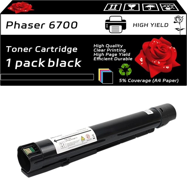Main image of Phaser 6700 Toner Cartridge Compatible for Xerox Phaser 6700DN 6700DT 6700DX 6700N Printers, with Chip, High Yield 18000 Pages, Clear Printing (Black)