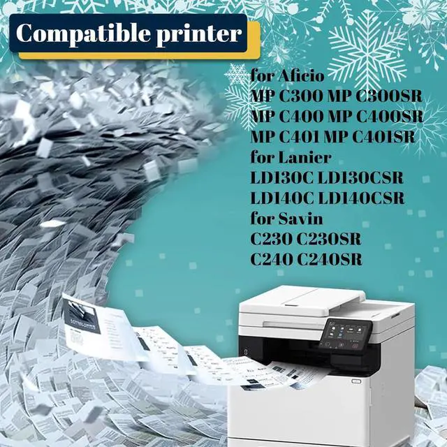 Alt view image 2 of 7 - Replacement for Ricoh MPC300 Toner Cartridge Compatible for Aficio MP C300 MP C300SR MP C400 MP C400SR MP C401 MP C401SR for Lanier LD130C LD130CSR LD140C LD140CSR P 4 Pack