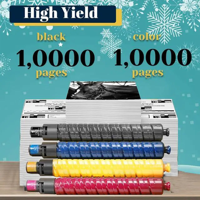 Alt view image 3 of 7 - Replacement for Ricoh MPC300 Toner Cartridge Compatible for Aficio MP C300 MP C300SR MP C400 MP C400SR MP C401 MP C401SR for Lanier LD130C LD130CSR LD140C LD140CSR P 4 Pack