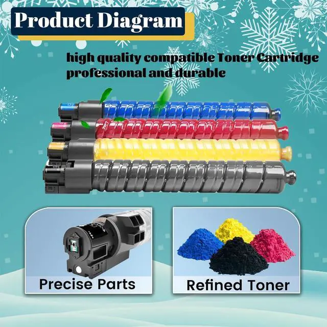 Alt view image 4 of 7 - Replacement for Ricoh MPC300 Toner Cartridge Compatible for Aficio MP C300 MP C300SR MP C400 MP C400SR MP C401 MP C401SR for Lanier LD130C LD130CSR LD140C LD140CSR P 4 Pack