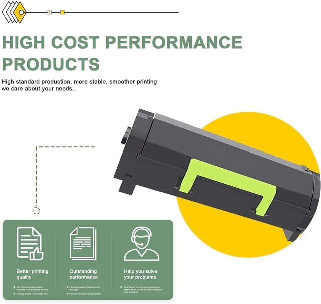 Alt view image 5 of 7 - 60F1H00 High Yield Black Toner Cartridge (1-Pack) - Compatible with Lexmark MX310dn, MX611de, MX511de, MX410de, MX510de Printers