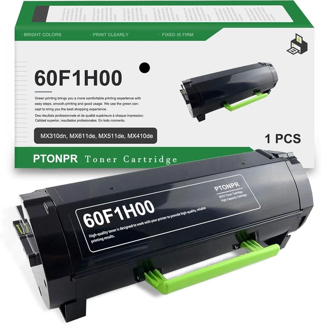 Main image of 60F1H00 High Yield Black Toner Cartridge (1-Pack) - Compatible with Lexmark MX310dn, MX611de, MX511de, MX410de, MX510de Printers
