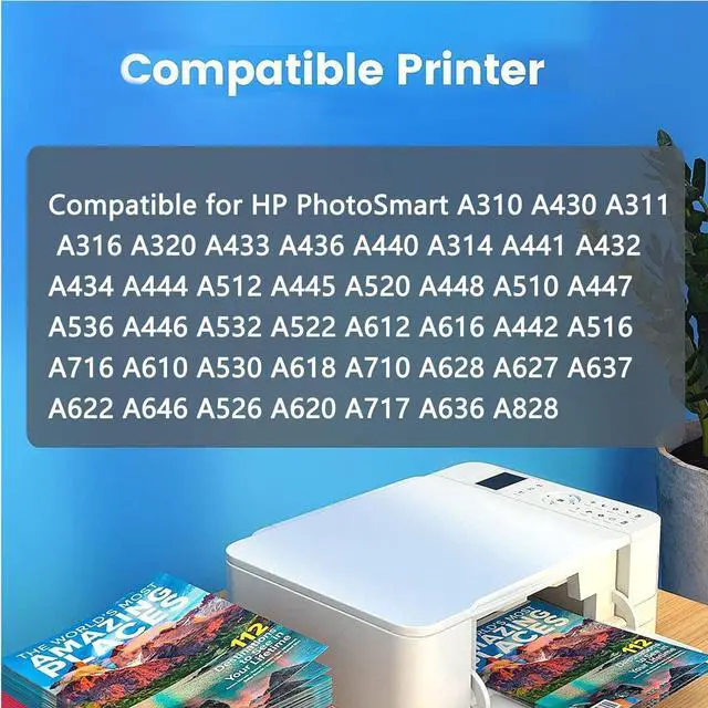 Alt view image 3 of 7 - 110 Ink Cartridges Compatible for HP 110 Ink Cartridges High Capacity Replacement for HP PhotoSmart A310 A430 A311 A316 A320 A433 A436 A440 A314 A441 A432 Printers,Color-1 Pack