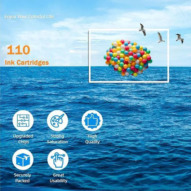 Alt view image 4 of 7 - 110 Ink Cartridges Compatible for HP 110 Ink Cartridges High Capacity Replacement for HP PhotoSmart A310 A430 A311 A316 A320 A433 A436 A440 A314 A441 A432 Printers,Color-1 Pack