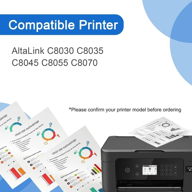 Alt view image 2 of 7 - C8030 Toner Cartridge Compatible for Xerox C8030 006R01700 Yellow Toner Cartridges Work for Xerox AltaLink C8030 C8035 C8045 C8055 C8070 Printer