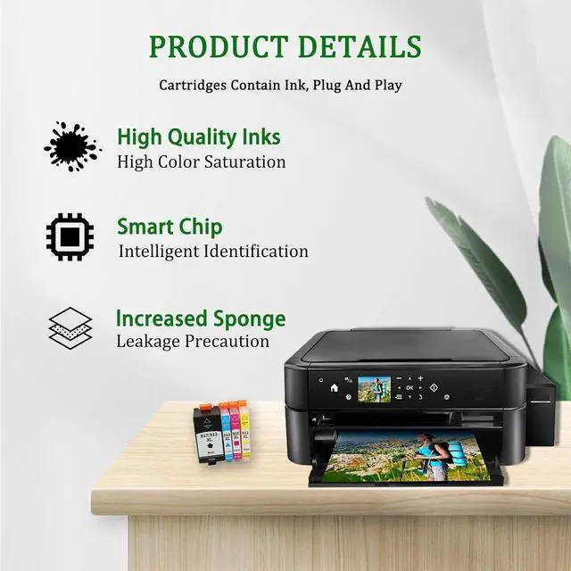 Alt view image 4 of 7 - Replacement 917XL Ink Cartridge Compatible for HP 917XL 912XL Ink Cartridges Work for HP Officejet 8012 8014 8015 8017 8022 8023 8024 8025 Printers