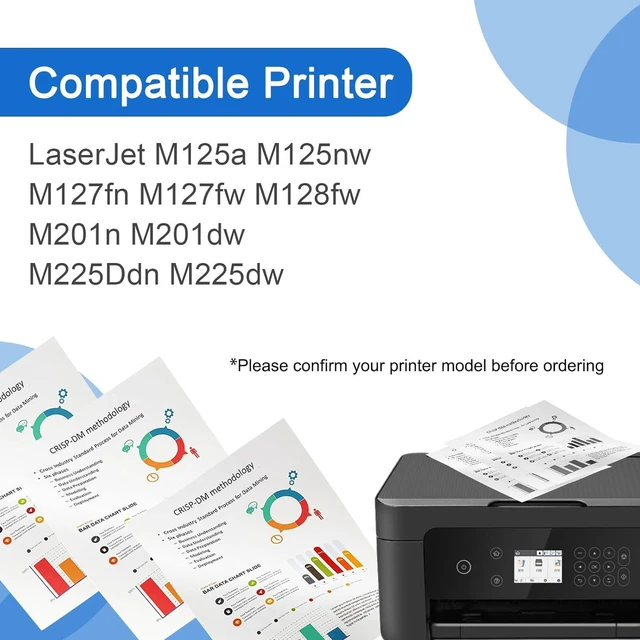 Alt view image 2 of 7 - 83A Toner Cartridge Compatible for HP 83A CF283A Black Toner Cartridges Work for HP LaserJet M125a M125nw M127fn M127fw M128fw M201n M201dw M225Ddn M225dw Printers