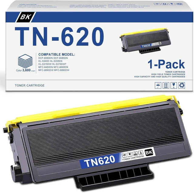 Main image of TN620 Toner Cartridge High Yield Replacement for TN 620 TN 620 HL-5240 HL-5250 HL-5340 HL-5370 MFC-8460 MFC-8480 MFC-8680 MFC-8690 MFC-8860 MFC-8890 DCP-8060 DCP-8065DN Printer Ink, 1 Black