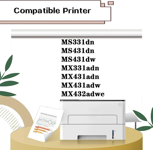 Alt view image 2 of 7 - 55B1000 High Capacity Toner Cartridge Compatible for Lexmark MS331dn MS431dn MS431dw MX331adn MX431adn MX431adw MX432adwe Printers 1 pack