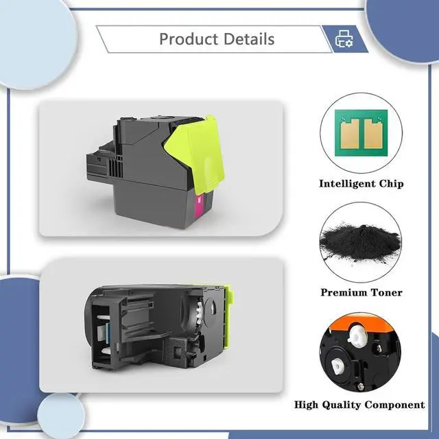 Alt view image 4 of 7 - Compatible C231HK0 C231HC0 C231HM0 C231HY0 High-Capacity Toner Cartridge, Works for Lexmark C2325dw C2425dw C2535dw MC2325adw MC2425adw MC2535adwe MC2640adwe Printer Black*1
