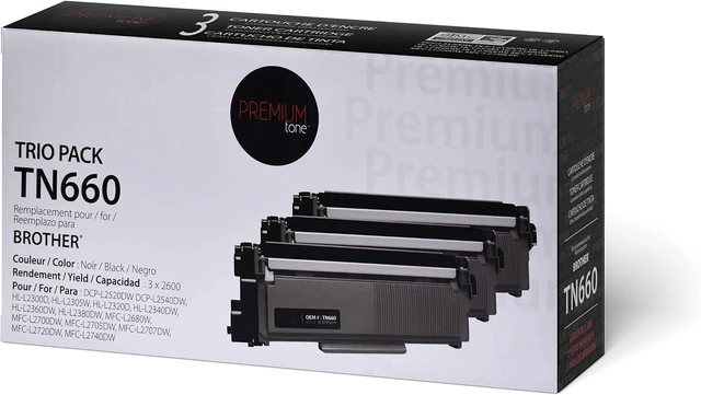 Alt view image 2 of 7 - Premium Tone 3-Pack Replacement for Brother TN-660 TN660 - Black Toner