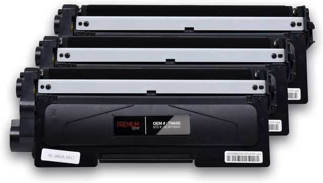 Alt view image 3 of 7 - Premium Tone 3-Pack Replacement for Brother TN-660 TN660 - Black Toner