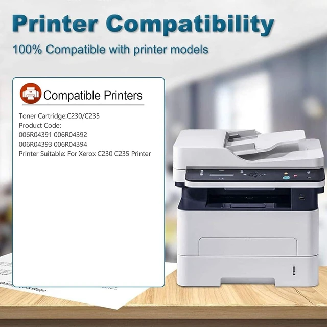 Alt view image 2 of 7 - C230 C235 Toner Cartridges for Xerox C230 C235, Compatible 006R04391 006R04392 006R04393 006R04394 Toner Cartridge No Chip High Yield Toner Work,Cyan-C230 C235