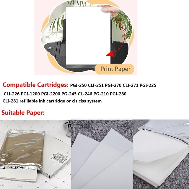Alt view image 2 of 7 - 4 Colors Office Printing Ink Refill kit for 250/251 225/226 125/126 270/271 1200 2200 1500 2500 PG210 CL211 PG245 CL246 Suit PIXMA iP7220, MG5420, MG5520, MG6420, MX722, MX922 Printers